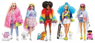W tej serii występują inne niesamowite kolorowe lalki barbie EXTRA każda sprzedawana na osobnej aukcji, zbierz je wszystkie (patrz zdjęcie powyżej):