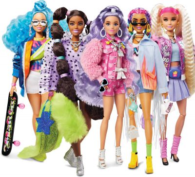 W tej serii występują inne niesamowite kolorowe lalki barbie EXTRA każda sprzedawana na osobnej aukcji, zbierz je wszystkie (patrz zdjęcie powyżej):