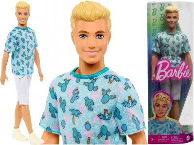 MATTEL BARBIE FASHIONISTAS LALKA STYLOWY KEN T-SHIRT W KAKTUSY HJT10